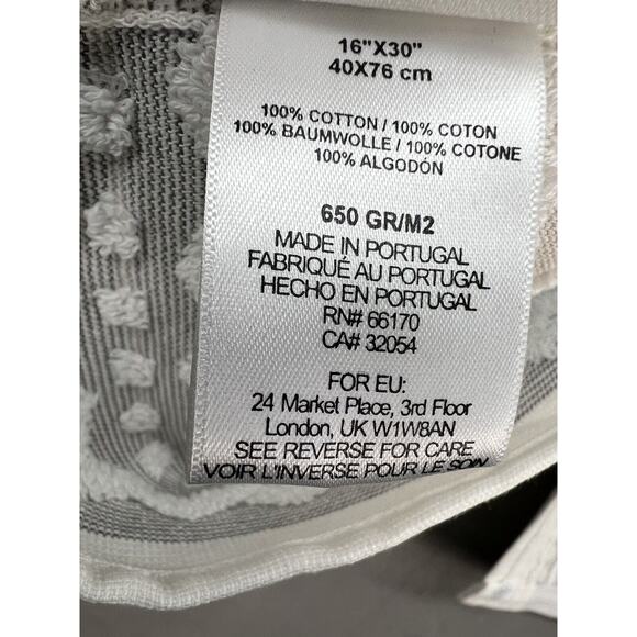 Anthropologie Windstream Hand towels Set of 4 Cotton Grey Montif - Picture 8 of 9